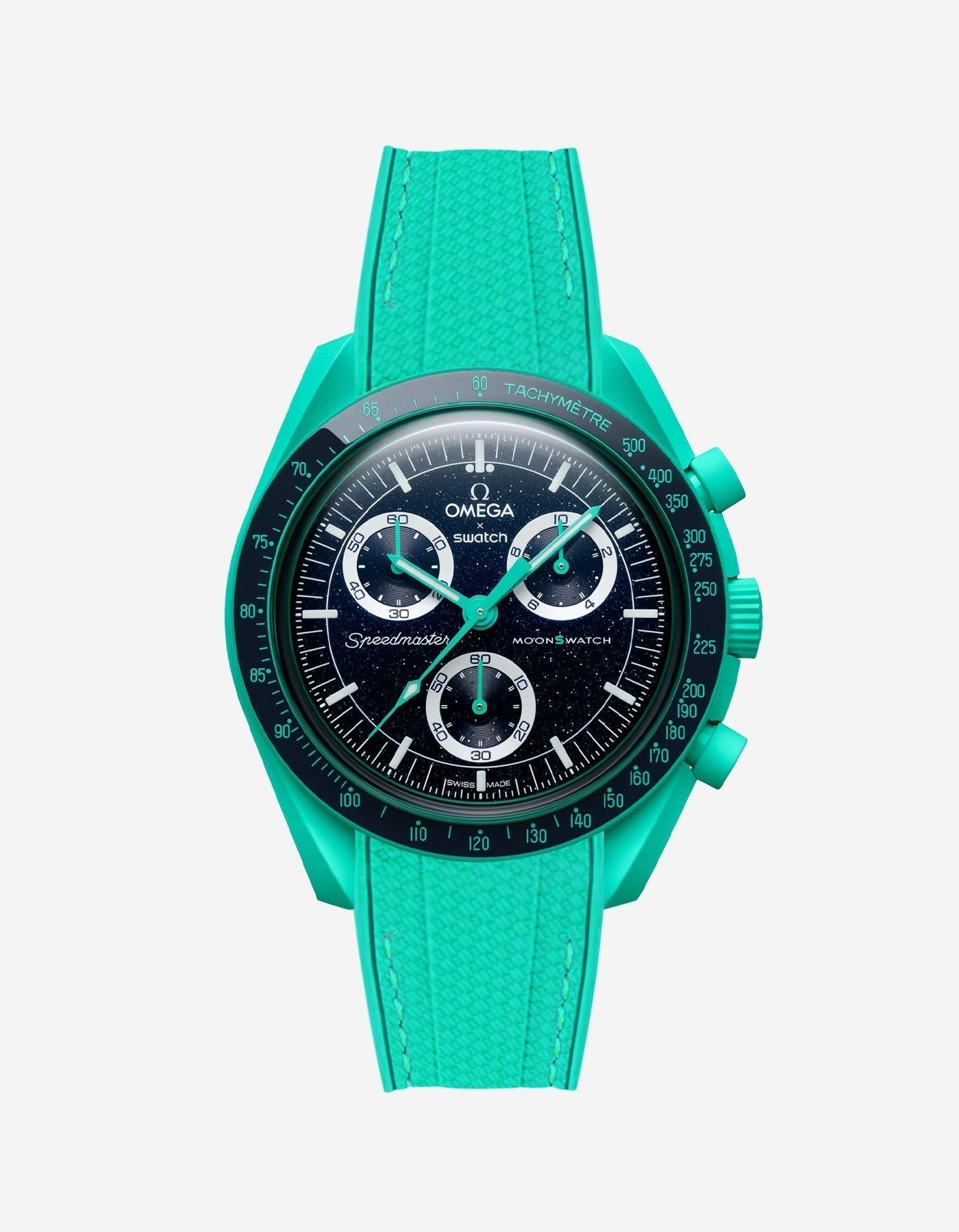 MoonSwatch Mission On Earth Watch - Polar Lights (Rubber Strap)