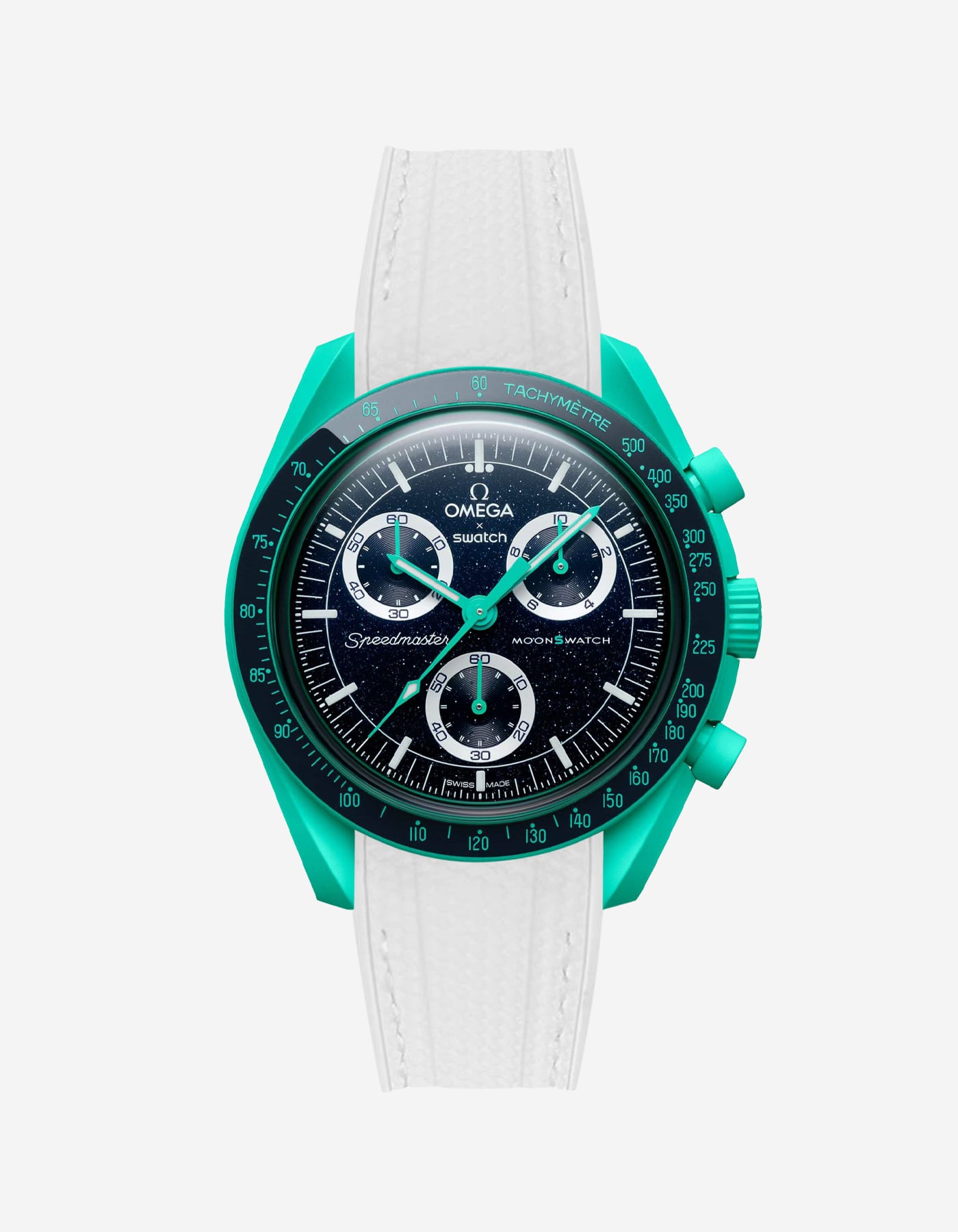 MoonSwatch Mission On Earth Watch - Polar Lights (Rubber Strap)